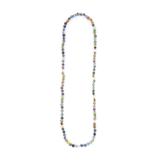Multicoloured silk bead necklace